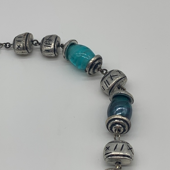 Premier Design Tribal Necklace with Oval Turquoise & Teal Colored Beads - Picture 3 of 9